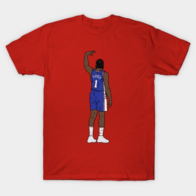 James Harden 3 Point Celebration T-Shirt by rattraptees